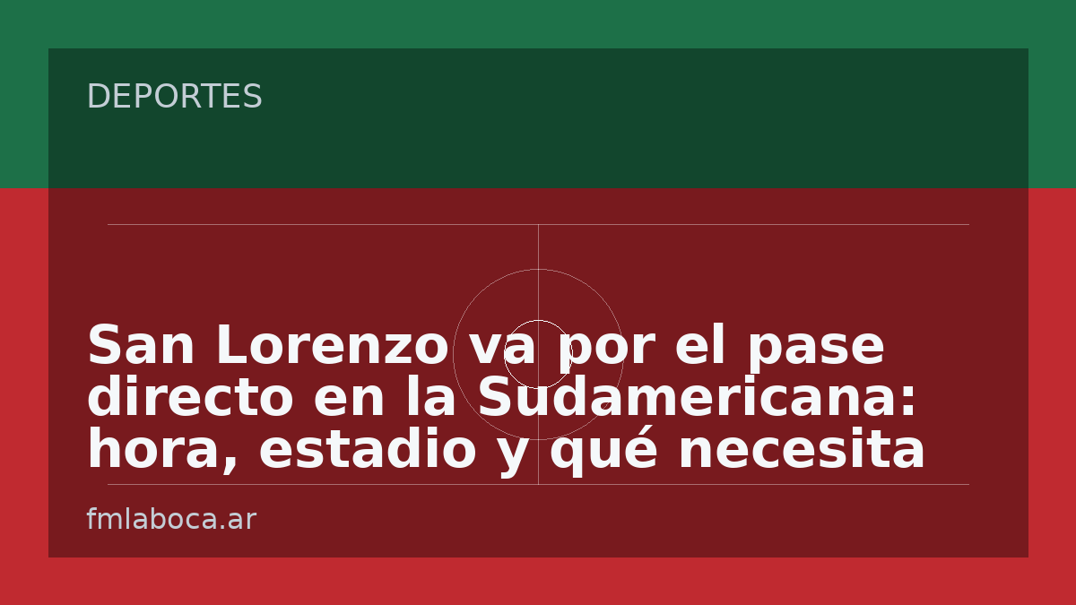 San Lorenzo va por el pase directo en la Sudamericana: hora, estadio y qué necesita