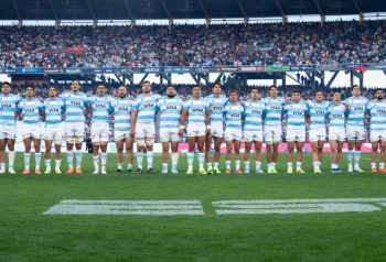 Los Pumas durante un partido internacional