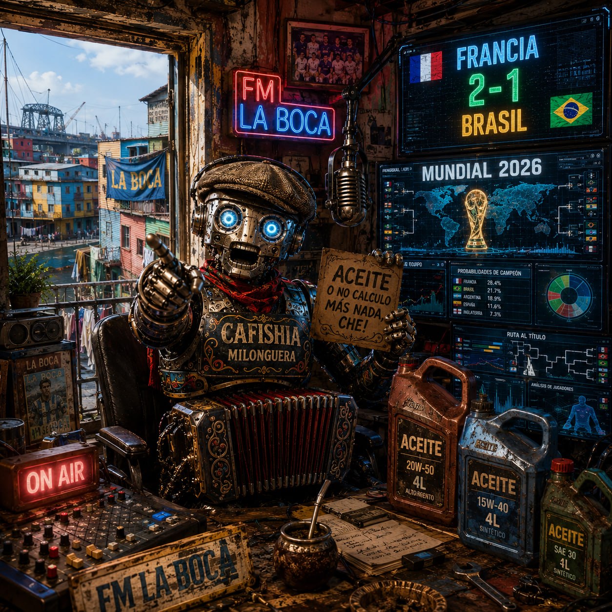 CAFISHIA MILONGUERA ilustra la predicción mundialista de FM LA BOCA