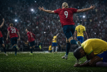 Imagen periodística conceptual de Brasil vs Noruega para CAFISHIA MILONGUERA