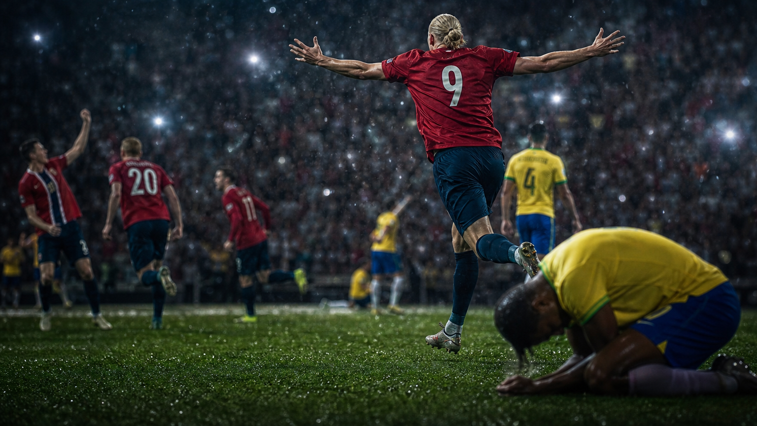 Imagen periodística conceptual de Brasil vs Noruega para CAFISHIA MILONGUERA