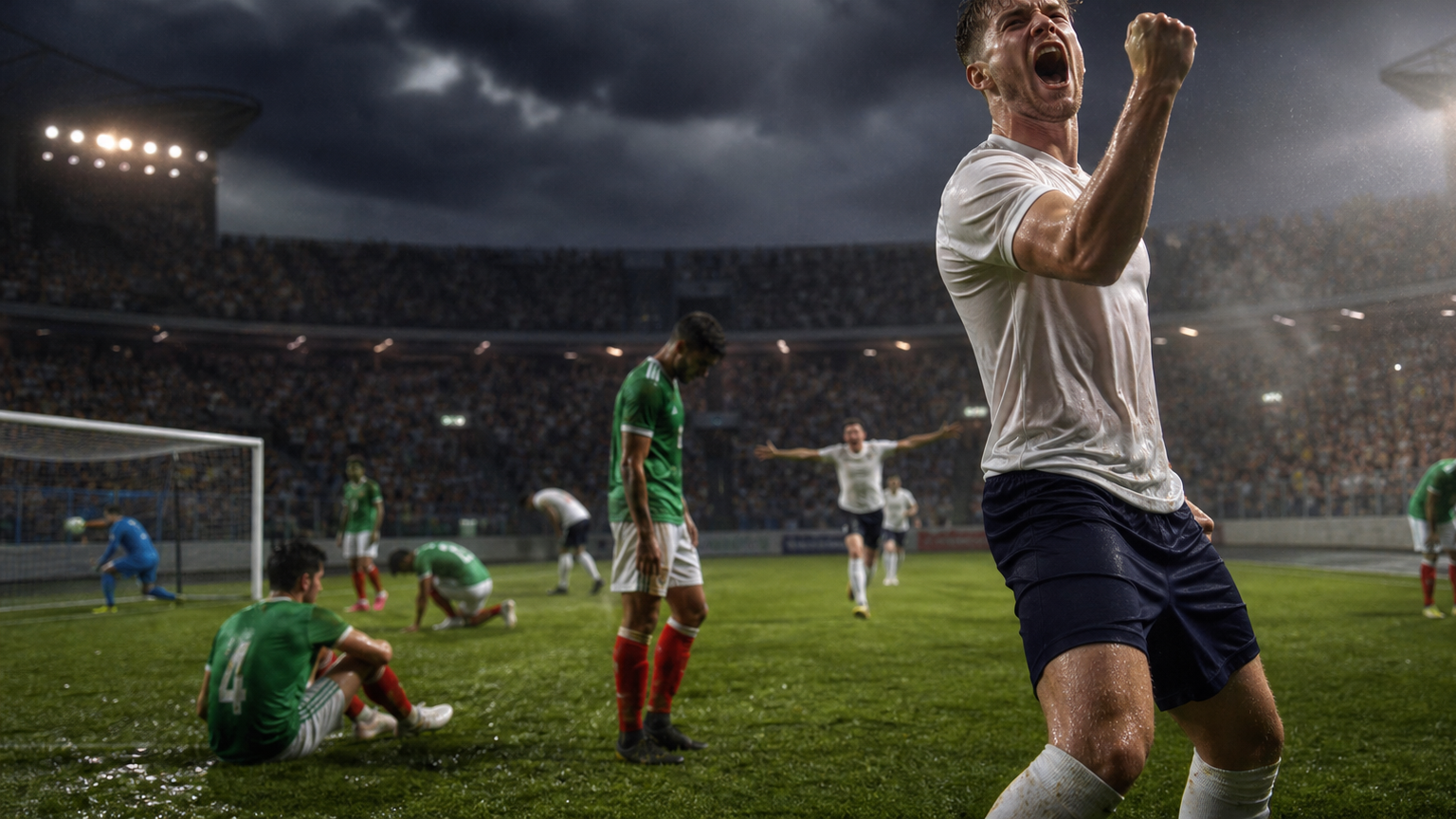 Imagen periodística conceptual de México vs Inglaterra para CAFISHIA MILONGUERA