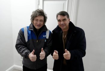 Milei recibió a Flávio Bolsonaro y volvió a desafiar la agenda del Mercosur