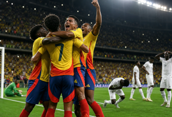 Imagen periodística generada: Colombia vs Ghana, seguimiento CAFISHIA MILONGUERA