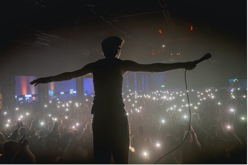 Bandalos Chinos en una foto de prensa por su show en Buenos Aires